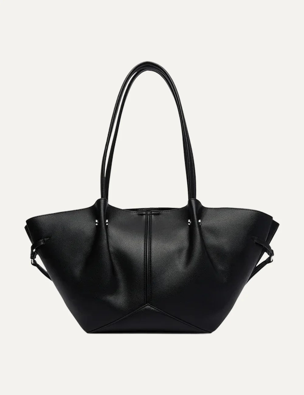Karl Lagerfeld women's black faux leather large shoulder bag back