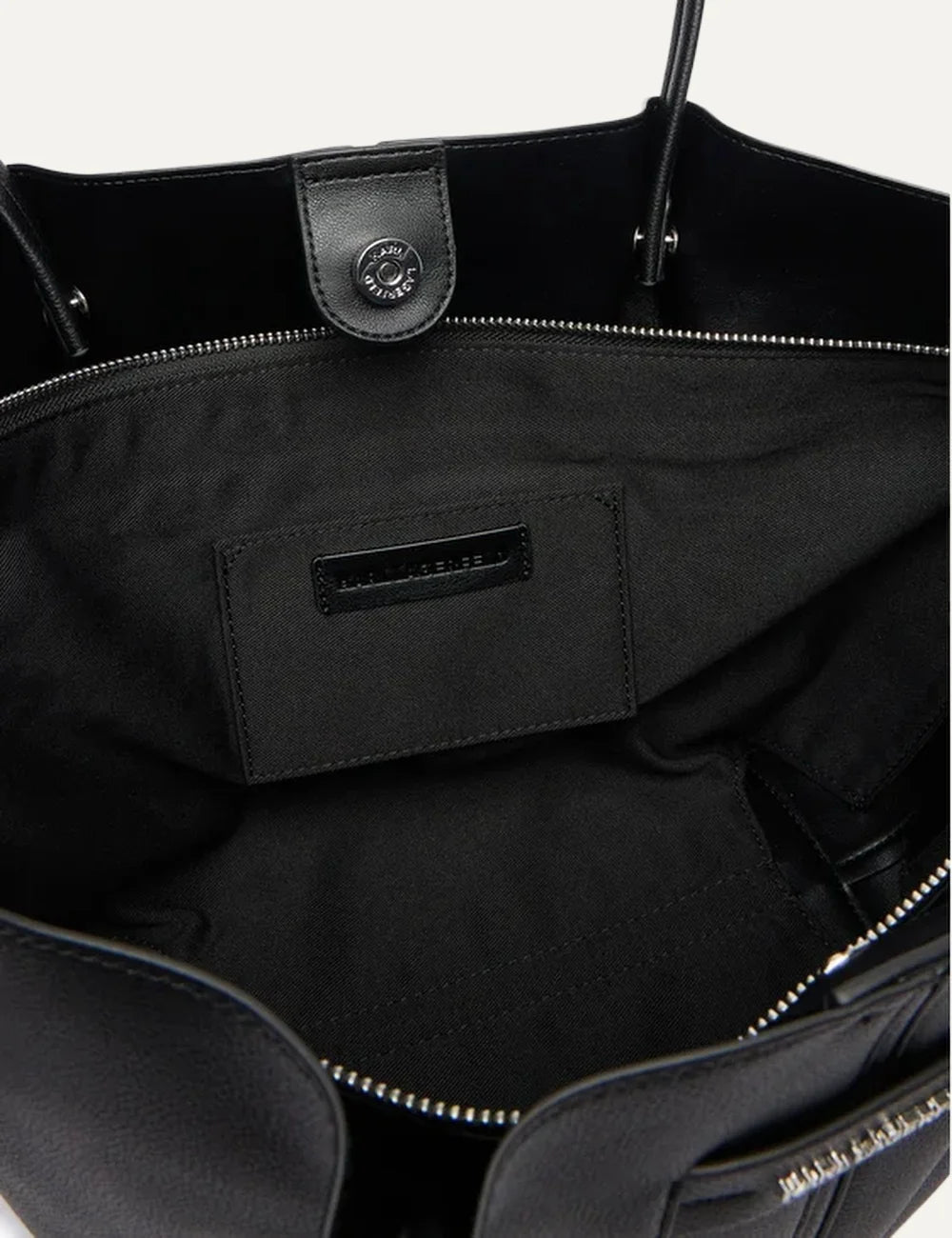 Karl Lagerfeld women's black faux leather large shoulder bag top
