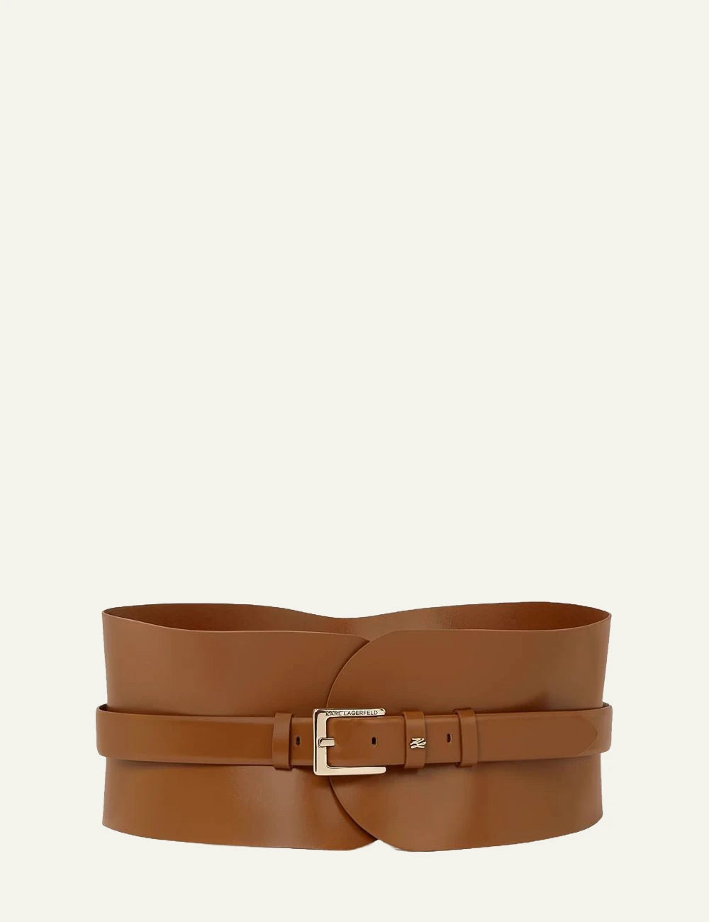 Karl Lagerfeld A1W33063 k essential multifunction belt dark tan wide waist front
