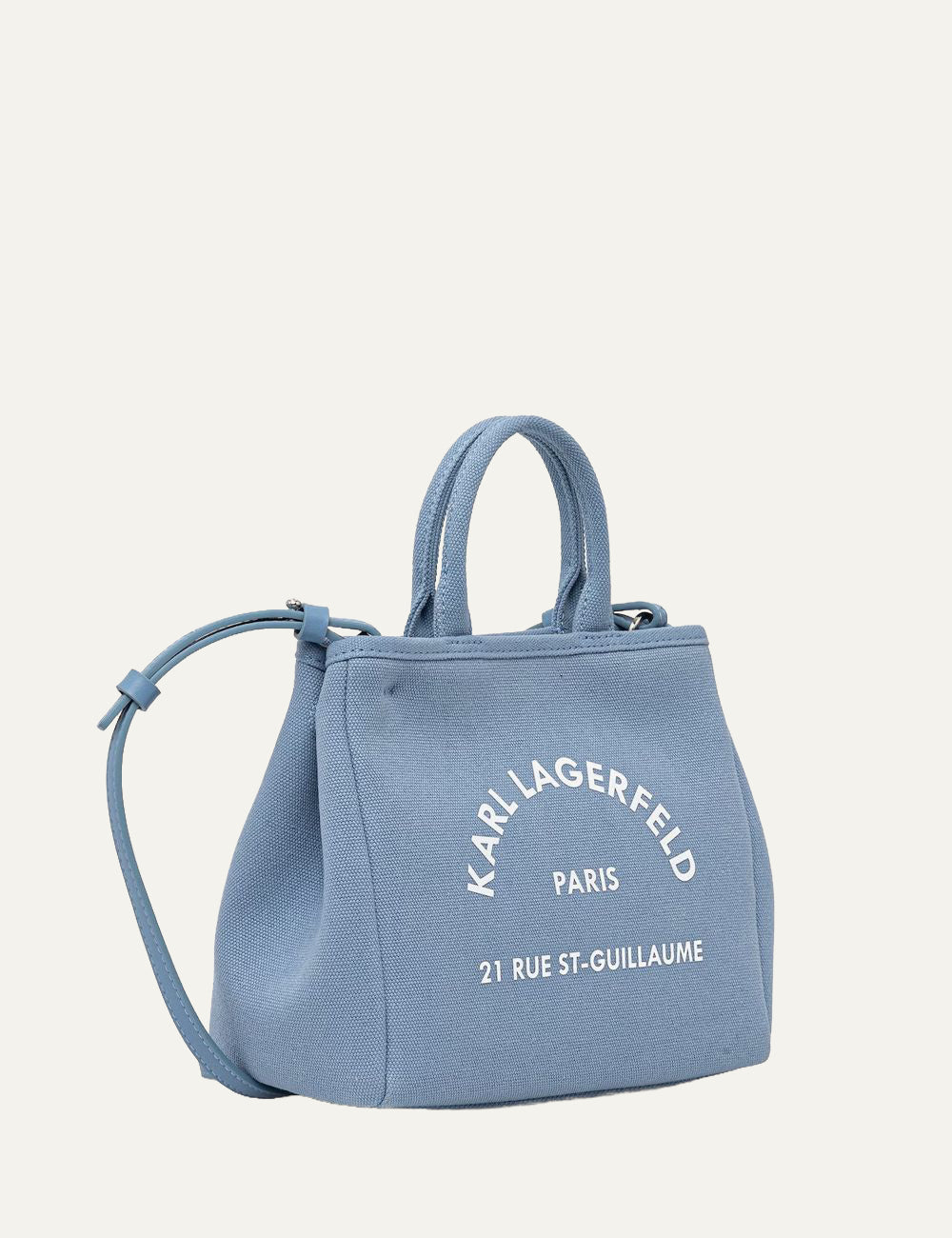 Karl Lagerfeld B2W50003 trapeze mini shopper blue bloom canvas logo side