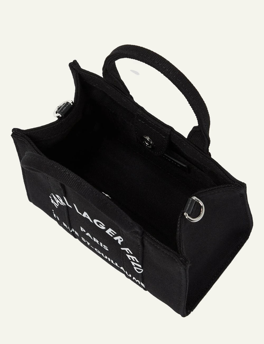 Karl Lagerfeld A3W50118999 square mini tote black Rue St Guillaume logo top
