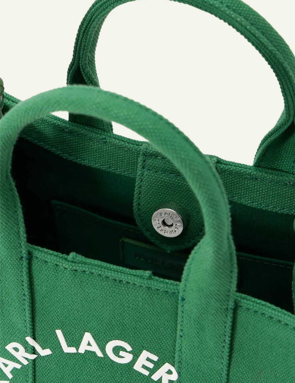 Karl Lagerfeld A3W50118 square mini tote plant green Rue St Guillaume logo top