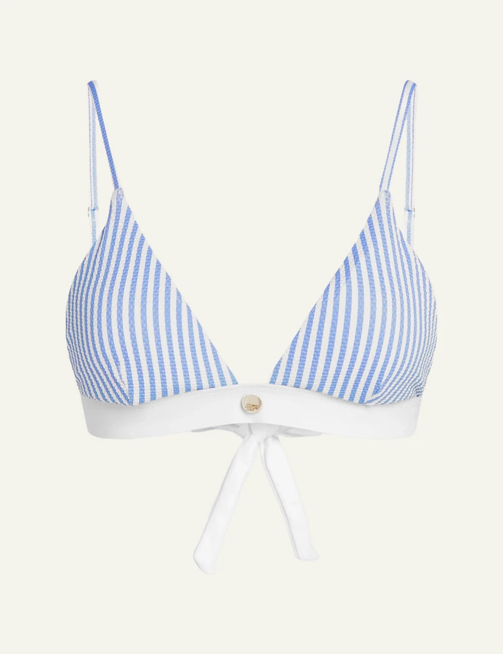 Karl Lagerfeld B1W460271GU triangle bikini top ithaca stripe blue white front view