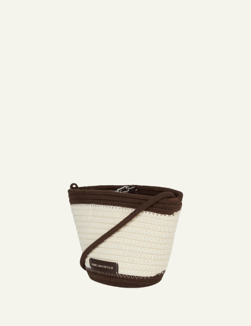 Karl Lagerfeld B1W460812EP rope small bag natural brown autograph logo back view