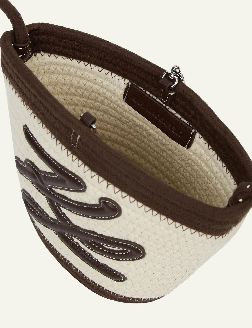 Karl Lagerfeld B1W460812EP rope small bag natural brown autograph logo top view