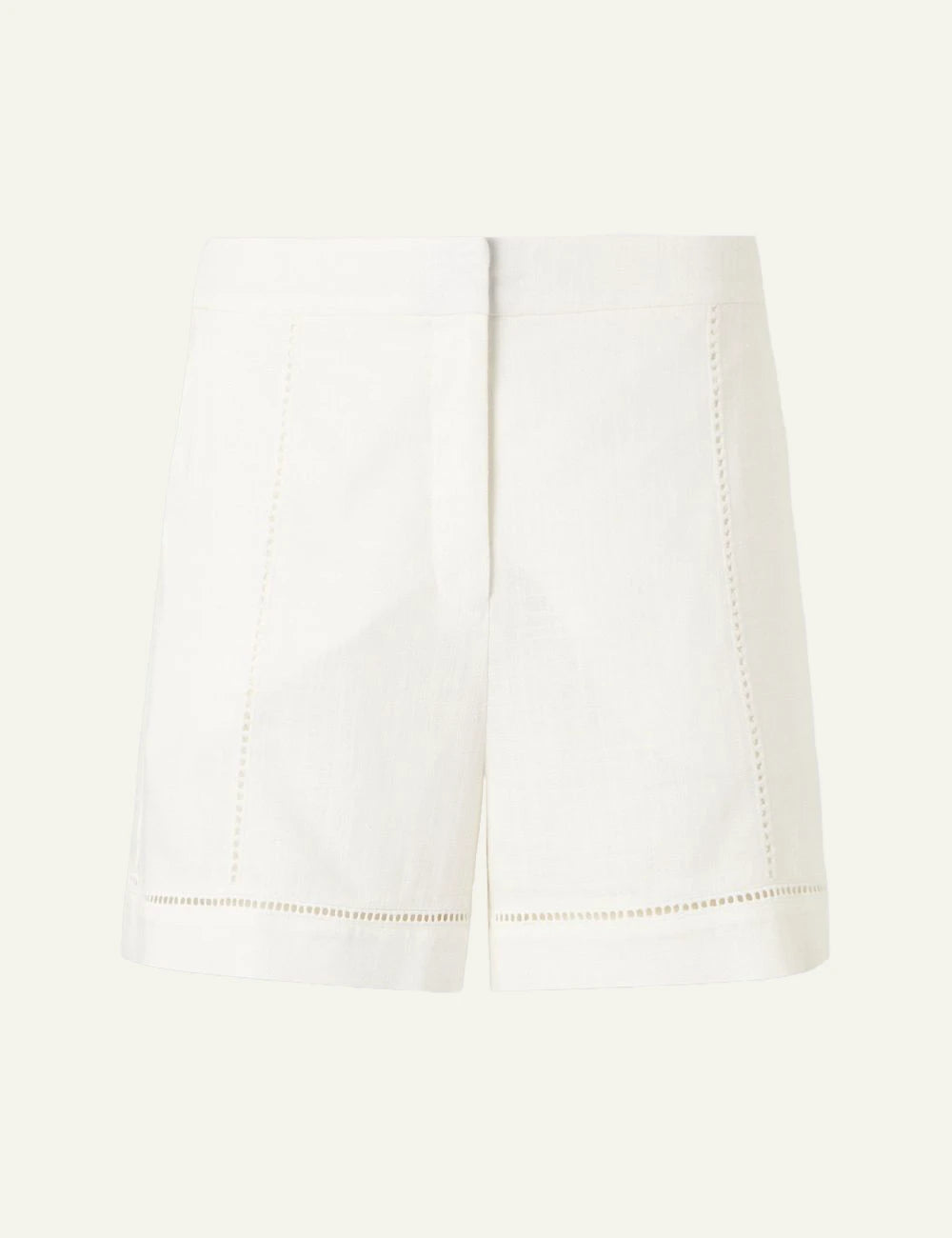 Karl Lagerfeld B2W10022100 embroidery detail shorts white high waist clean design front view