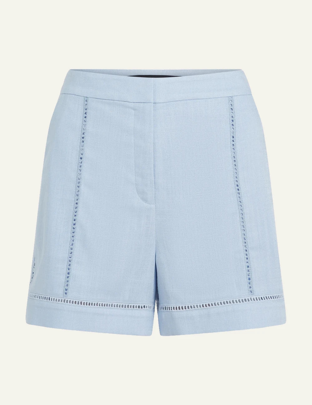 Karl Lagerfeld B2W100221KZ embroidery shorts kentucky blue tailored high waist front view