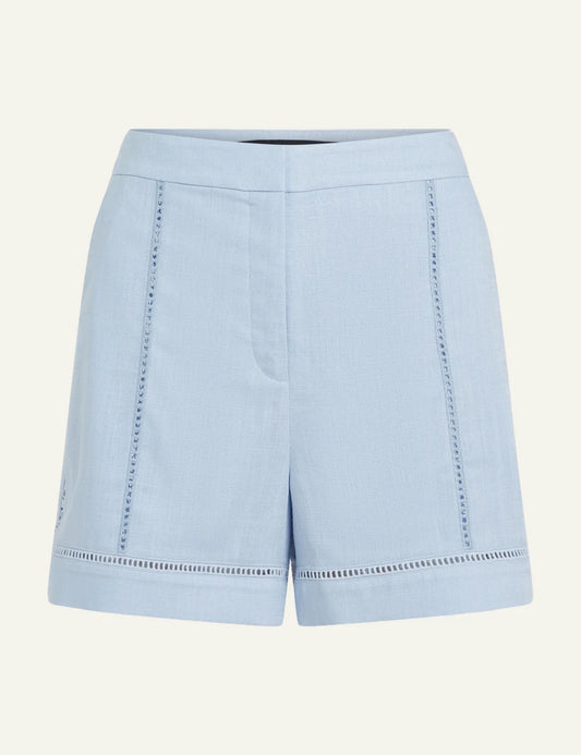 Karl Lagerfeld B2W100221KZ embroidery shorts kentucky blue tailored high waist front view