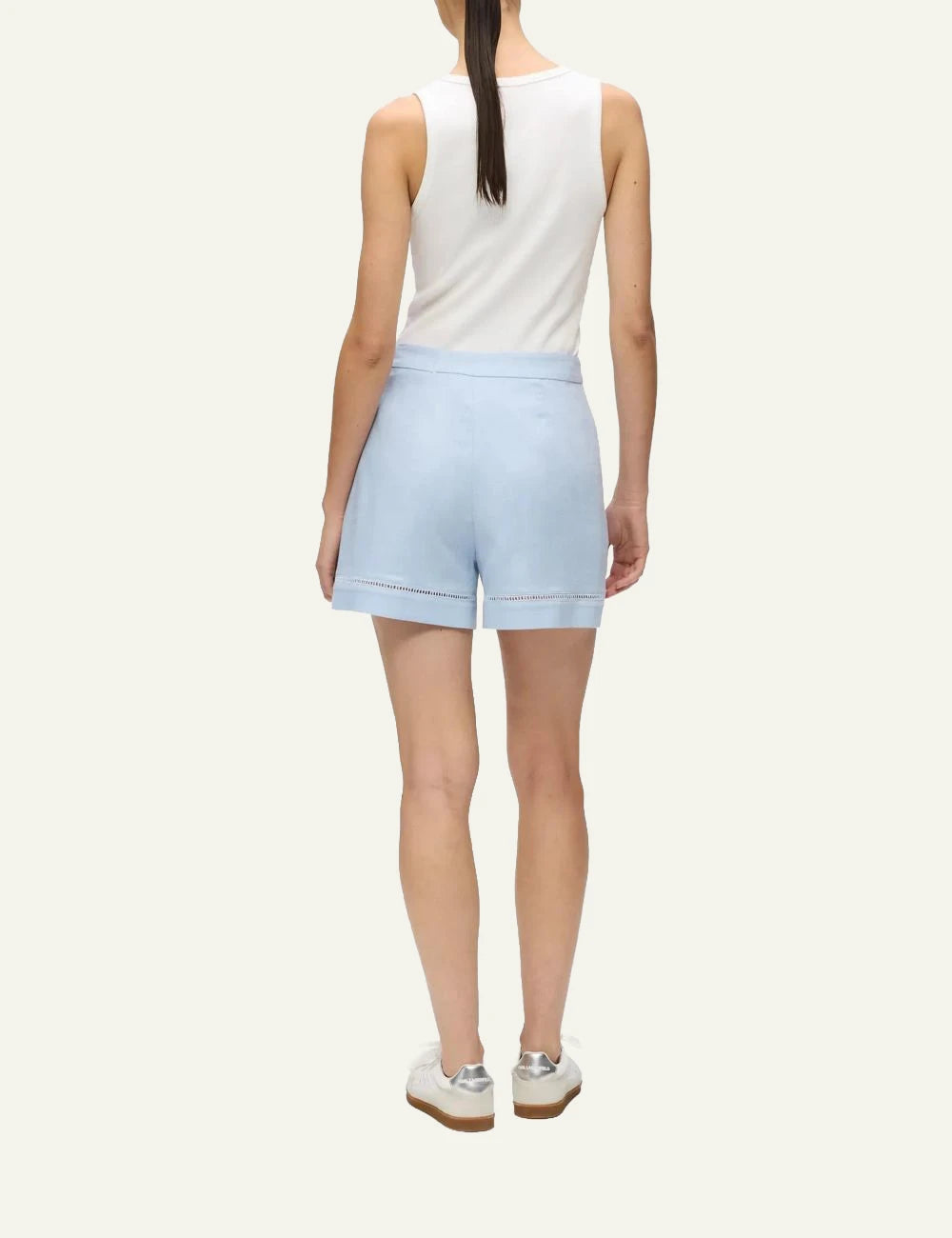 Karl Lagerfeld B2W100221KZ embroidery shorts kentucky blue tailored high waist back view