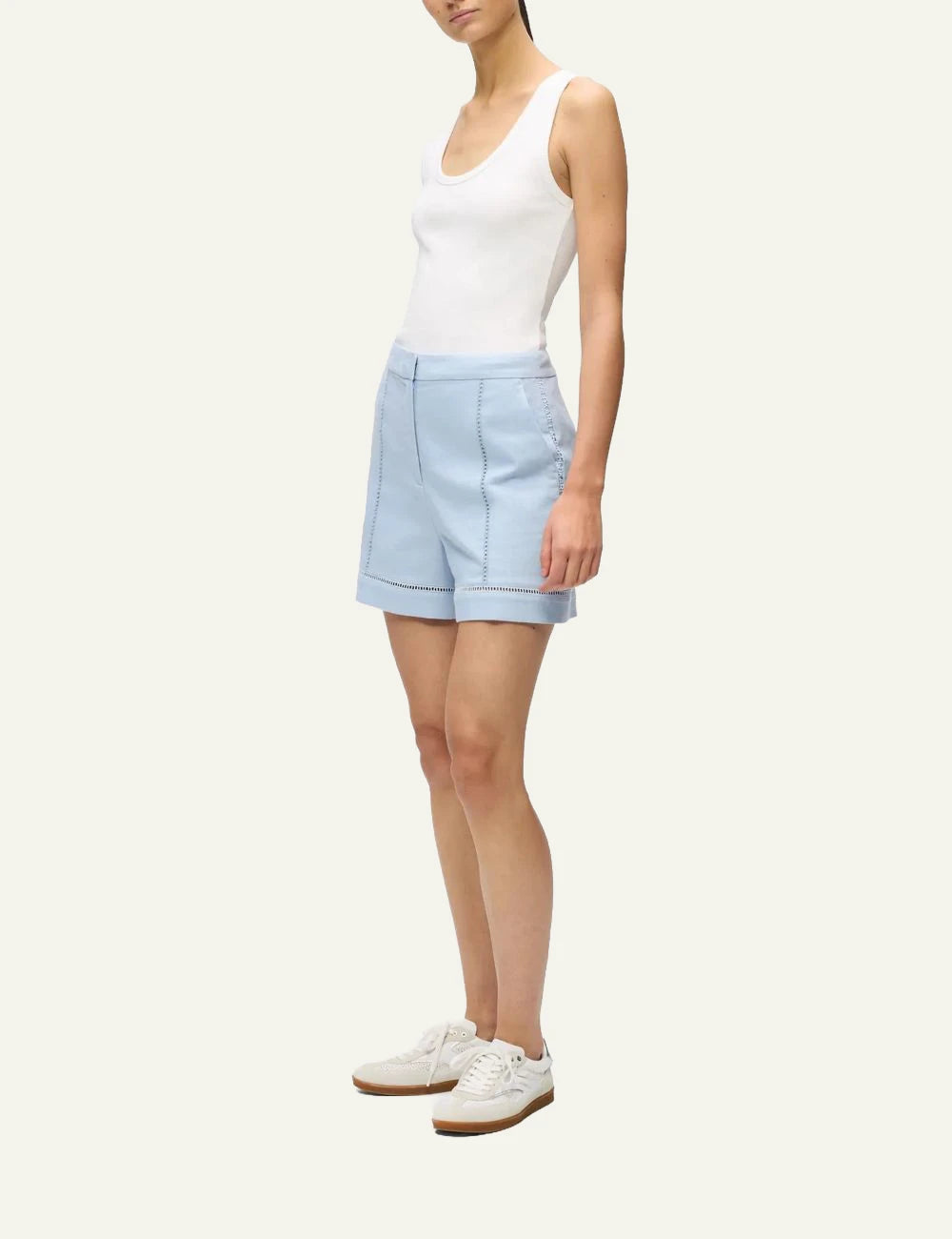Karl Lagerfeld B2W100221KZ embroidery shorts kentucky blue tailored high waist side view