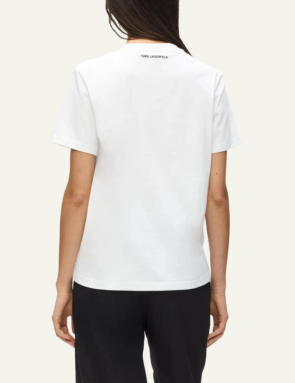 Karl Lagerfeld ikon rs circle t shirt white rhinestone logo back