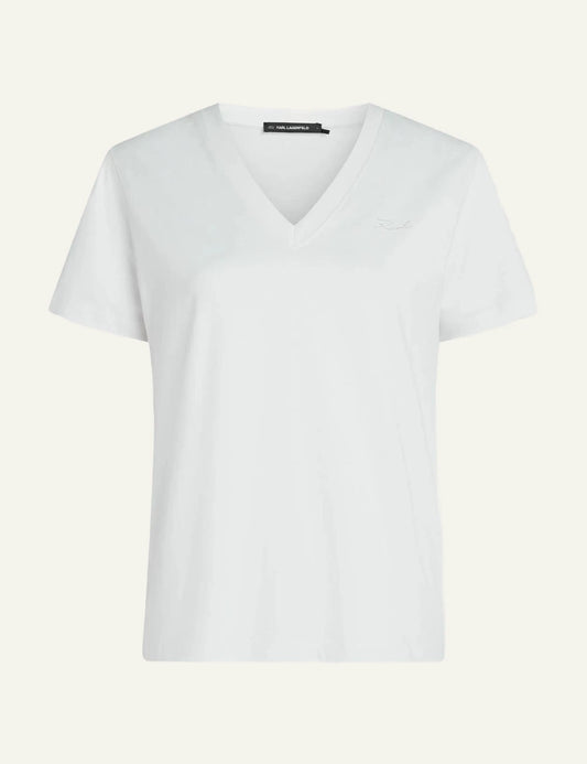 Karl Lagerfeld B2W17096 essential v neck t shirt white front