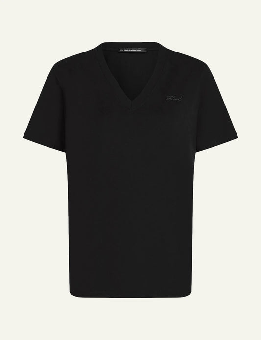 Karl Lagerfeld B2W17096 essential v neck t shirt black front