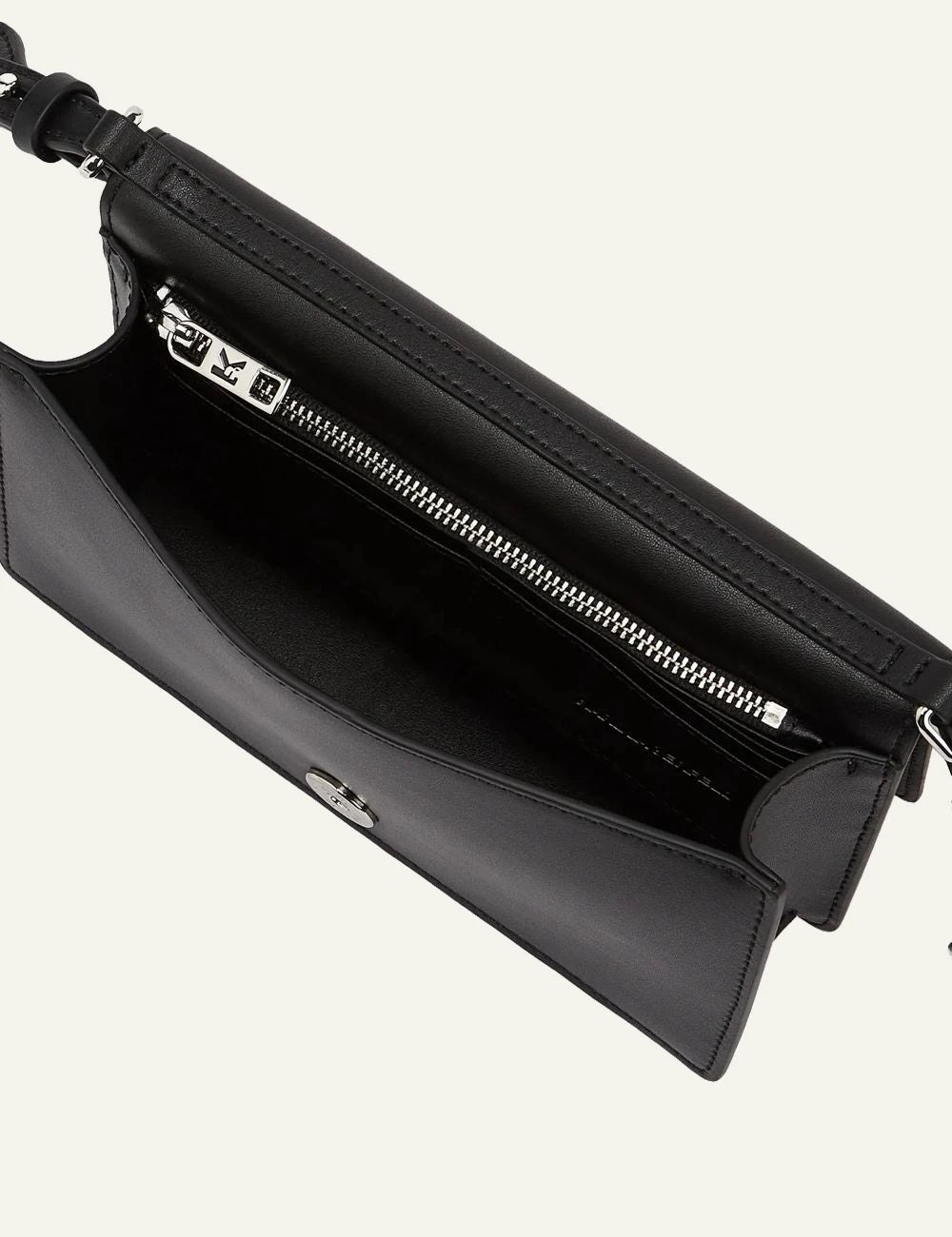 Karl Lagerfeld B2W30273 k circle mini flap crossbody black nickel top