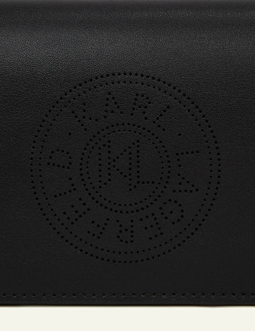 Karl Lagerfeld B2W30273 k circle mini flap crossbody black nickel front detail