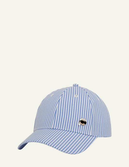 Karl Lagerfeld B2W33055 Ikon Karl striped cap blue white front