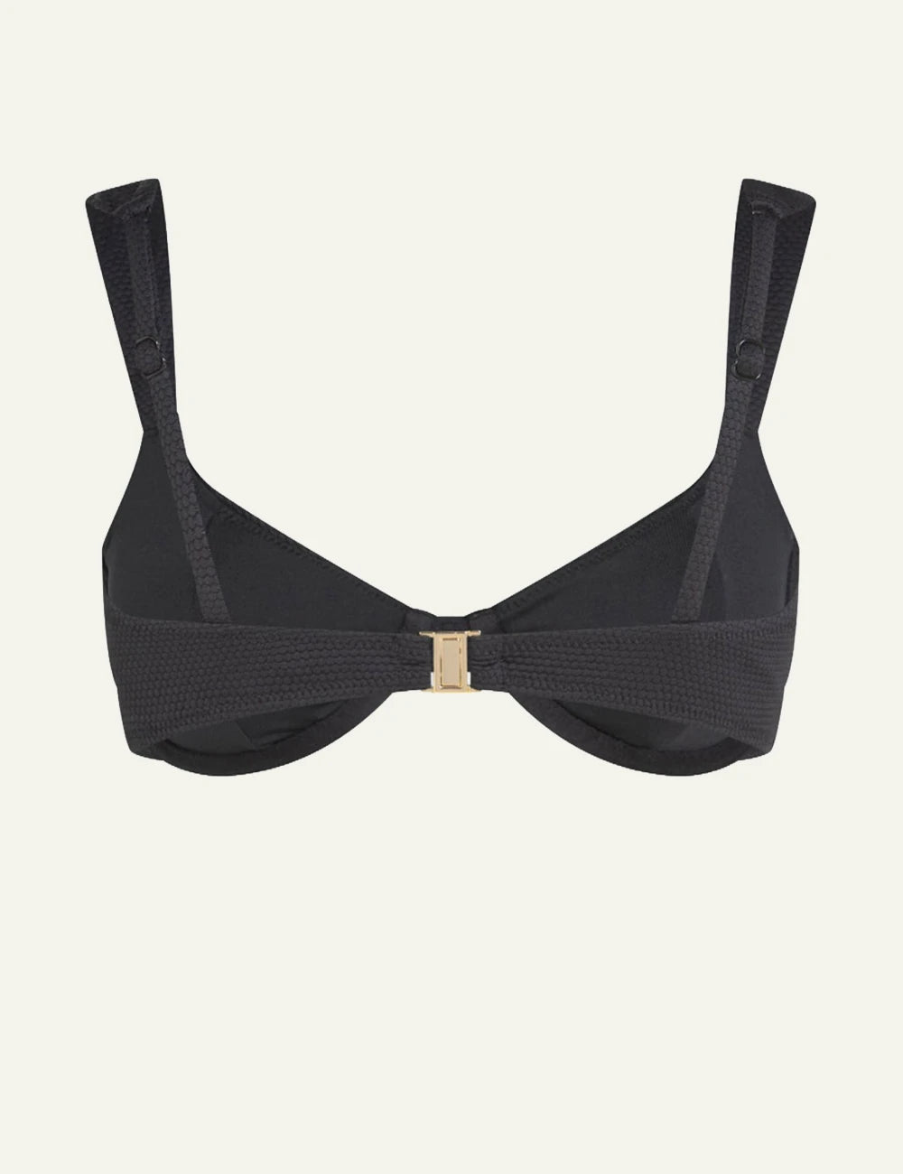 Karl Lagerfeld hotel karl underwire bikini top black textured back view