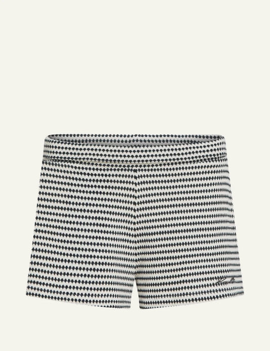 Karl Lagerfeld B2W46059B09 crochet shorts striped cream black front view