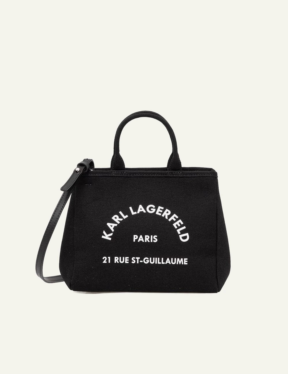 Karl Lagerfeld B2W50003 trapeze mini shopper black canvas logo front
