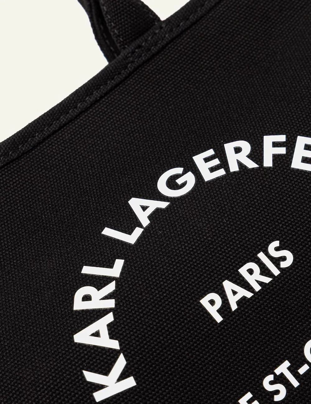 Karl Lagerfeld B2W50003 trapeze mini shopper black canvas logo front detail