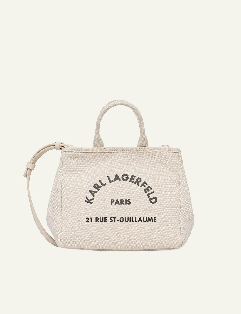 Karl Lagerfeld B2W50003 trapeze mini shopper natural canvas logo front