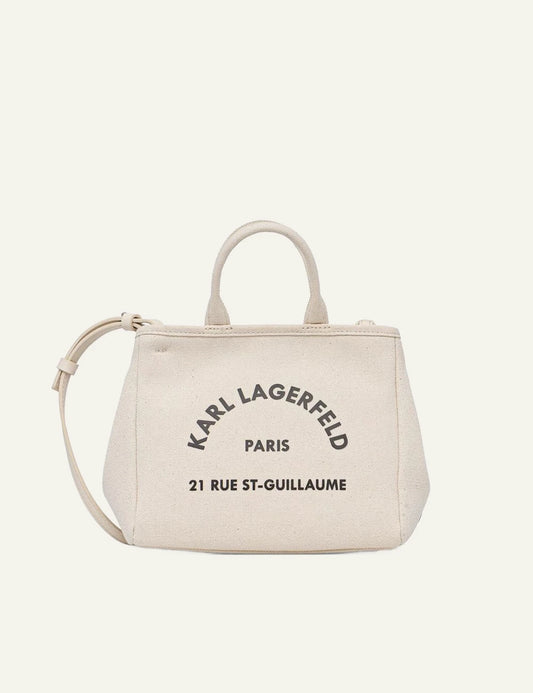 Karl Lagerfeld B2W50003 trapeze mini shopper natural canvas logo front