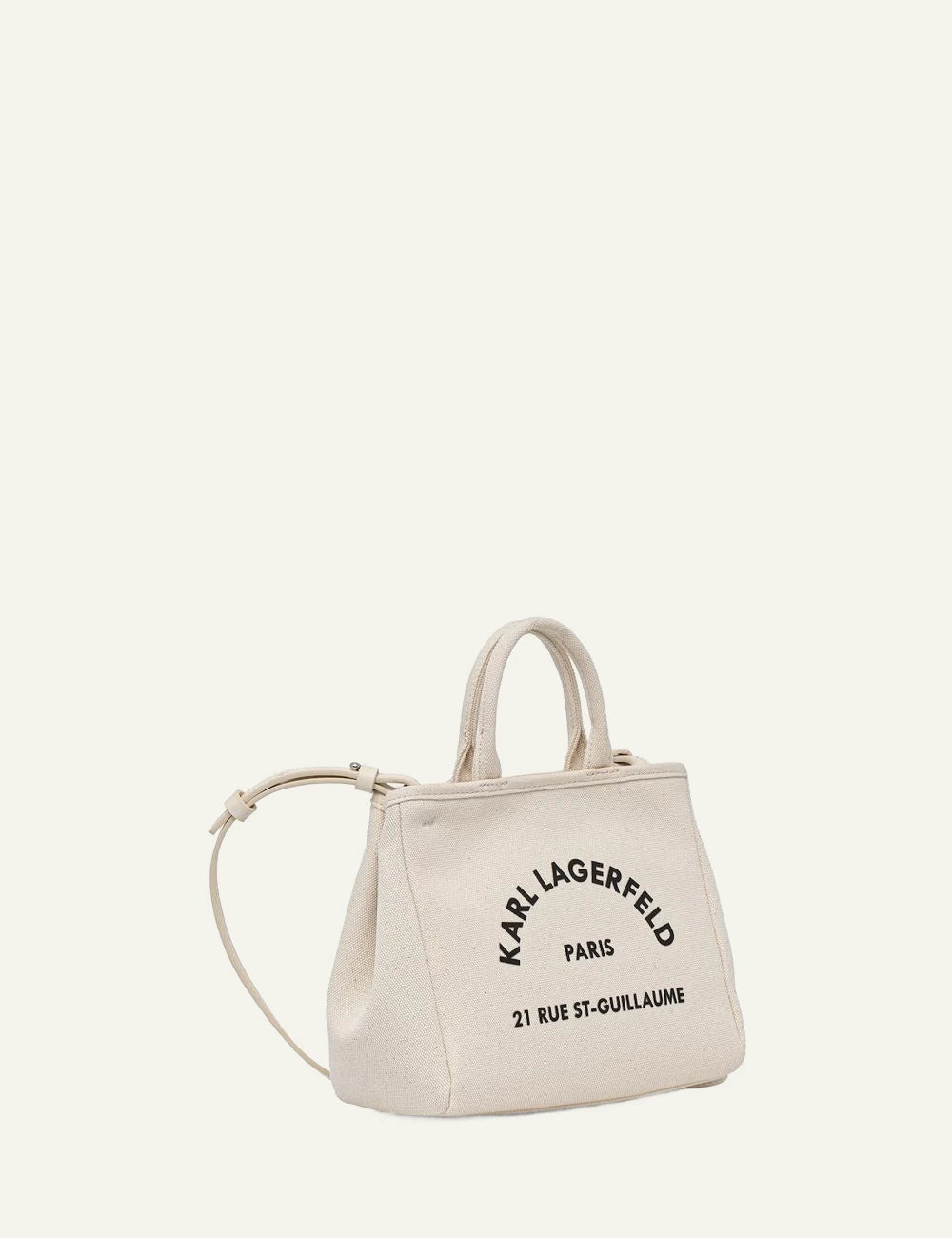 Karl Lagerfeld B2W50003 trapeze mini shopper natural canvas logo side