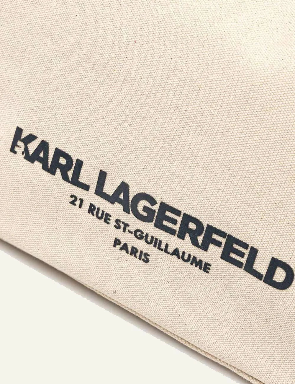 Karl Lagerfeld B2W50021 fringes tote natural beige canvas logo detail