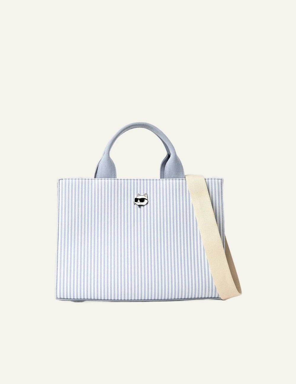 Karl Lagerfeld B2W50028 Ikon Choupette stripe tote blue white front