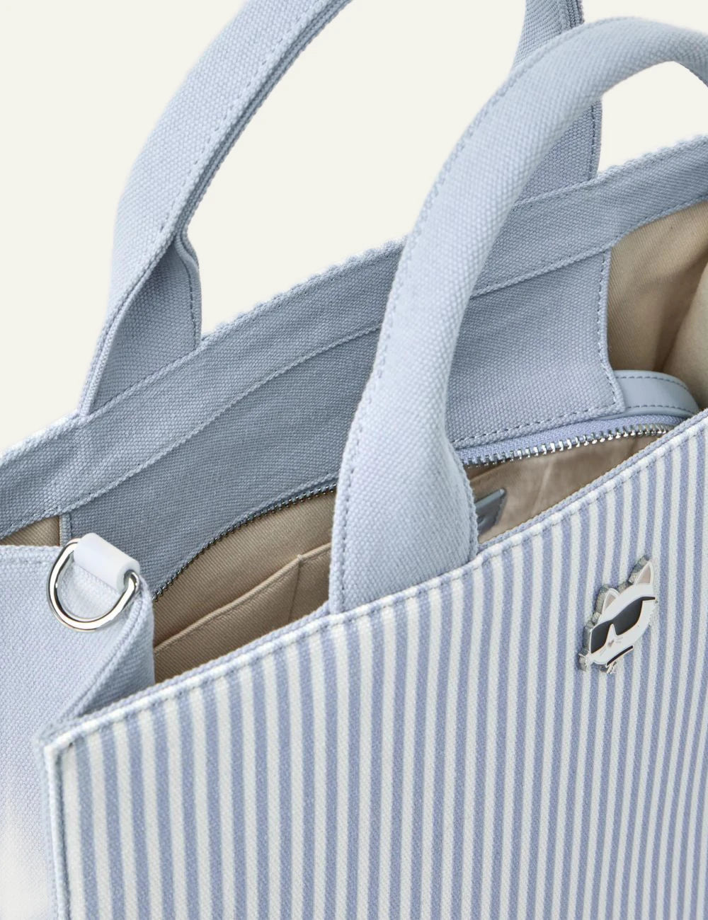Karl Lagerfeld B2W50028 Ikon Choupette stripe tote blue white top