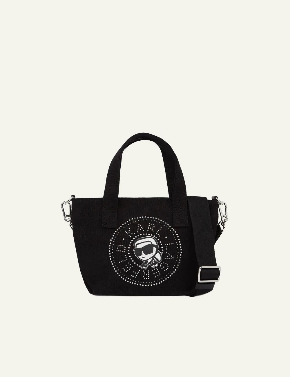 Karl Lagerfeld B2W50074 Ikon Karl circle mini tote black front