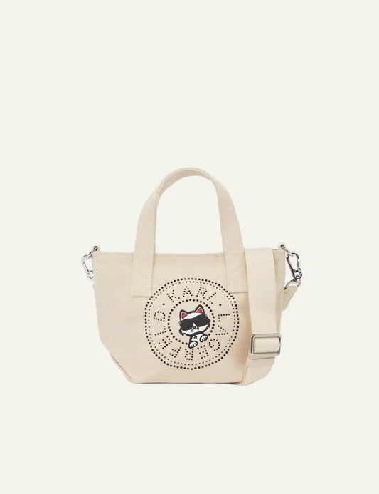 Karl Lagerfeld B2W50089 Ikon Choupette circle mini tote off white front