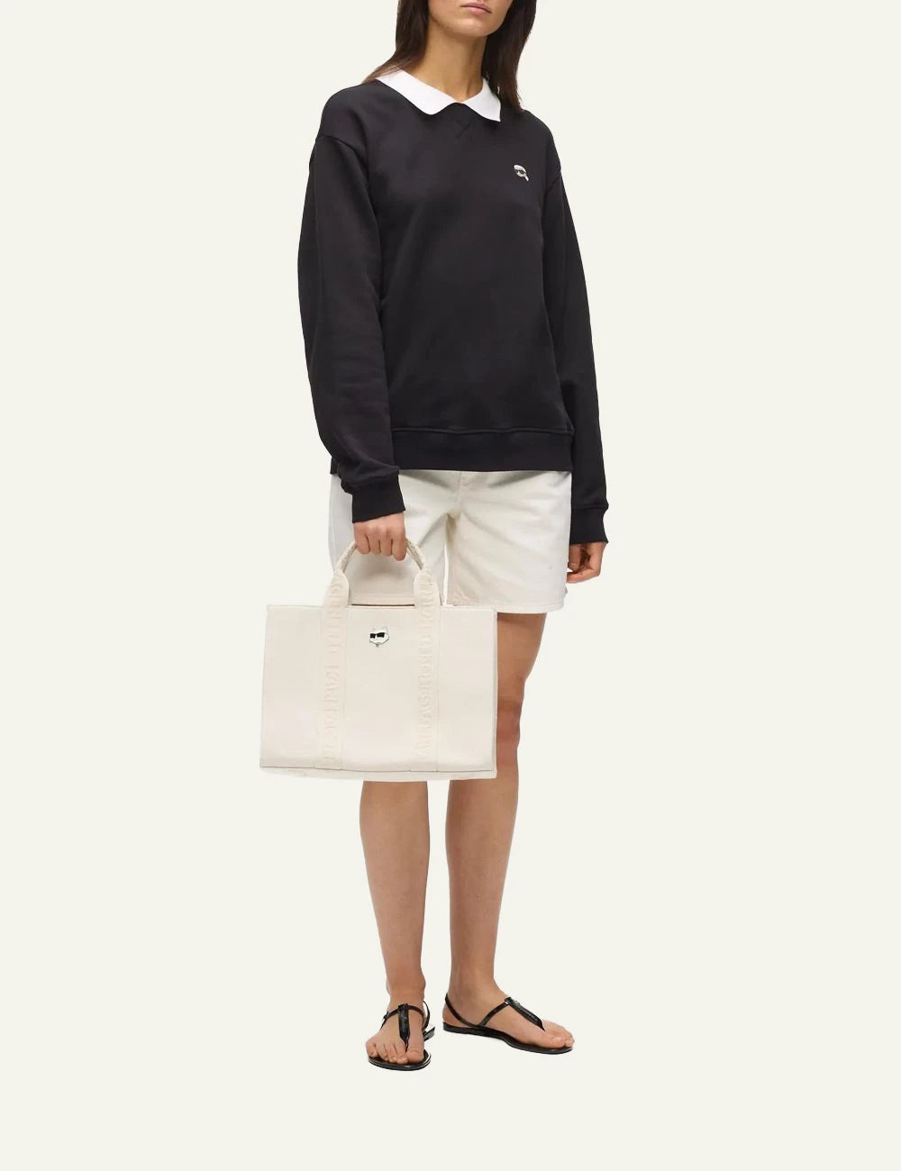 Karl Lagerfeld B2W50090 Ikon Choupette tote off white front model