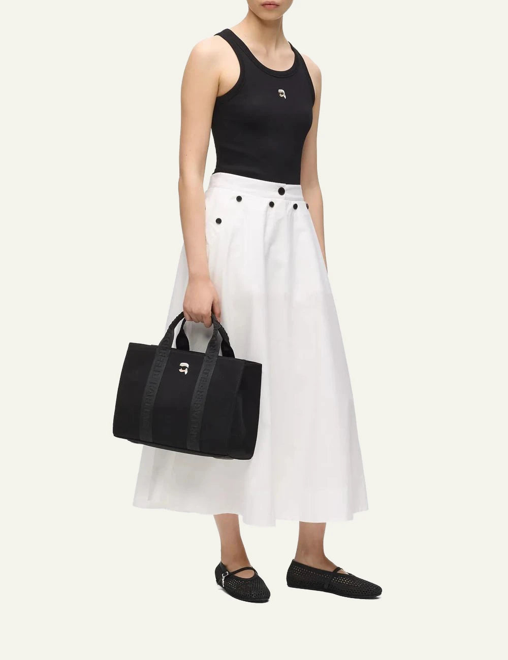 Karl Lagerfeld B2W50103 Ikon pin tote black front model
