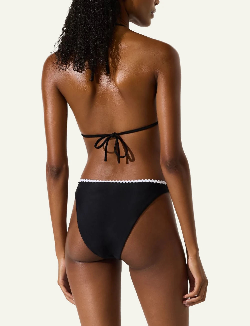 Karl Lagerfeld bikini brief black me scallop trim back view
