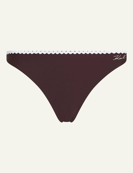 Karl Lagerfeld bikini brief fudge me scallop trim front flat view