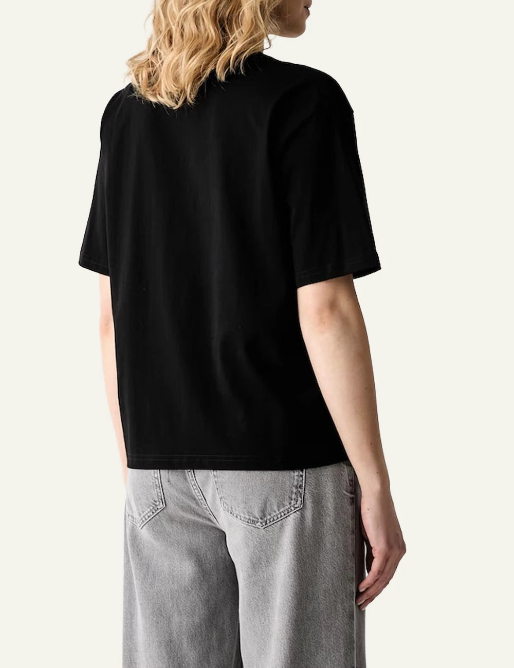Karl Lagerfeld black cotton T-shirt with rhinestone Karl Signature back