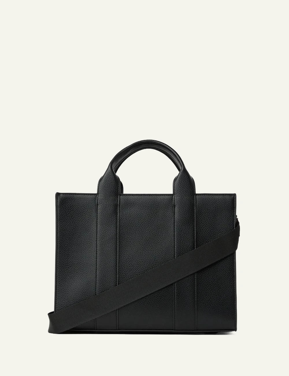 Karl Lagerfeld black faux leather tote bag with Rue St-Guillaume embroidered logo back