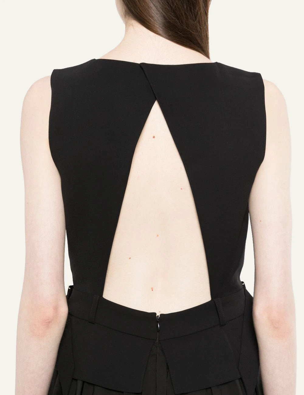 Karl Lagerfeld black midi dress me belt detail kai metal buckles back view