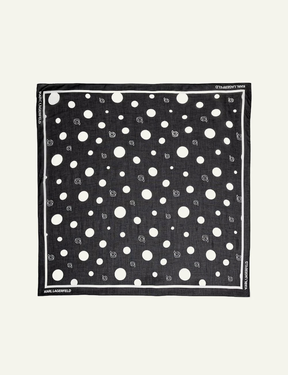 Karl Lagerfeld black women's polka dot square scarf