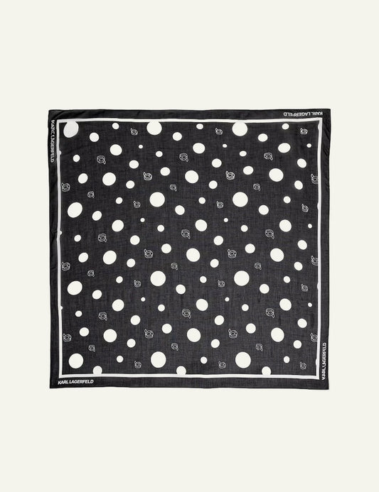 Karl Lagerfeld black women's polka dot square scarf