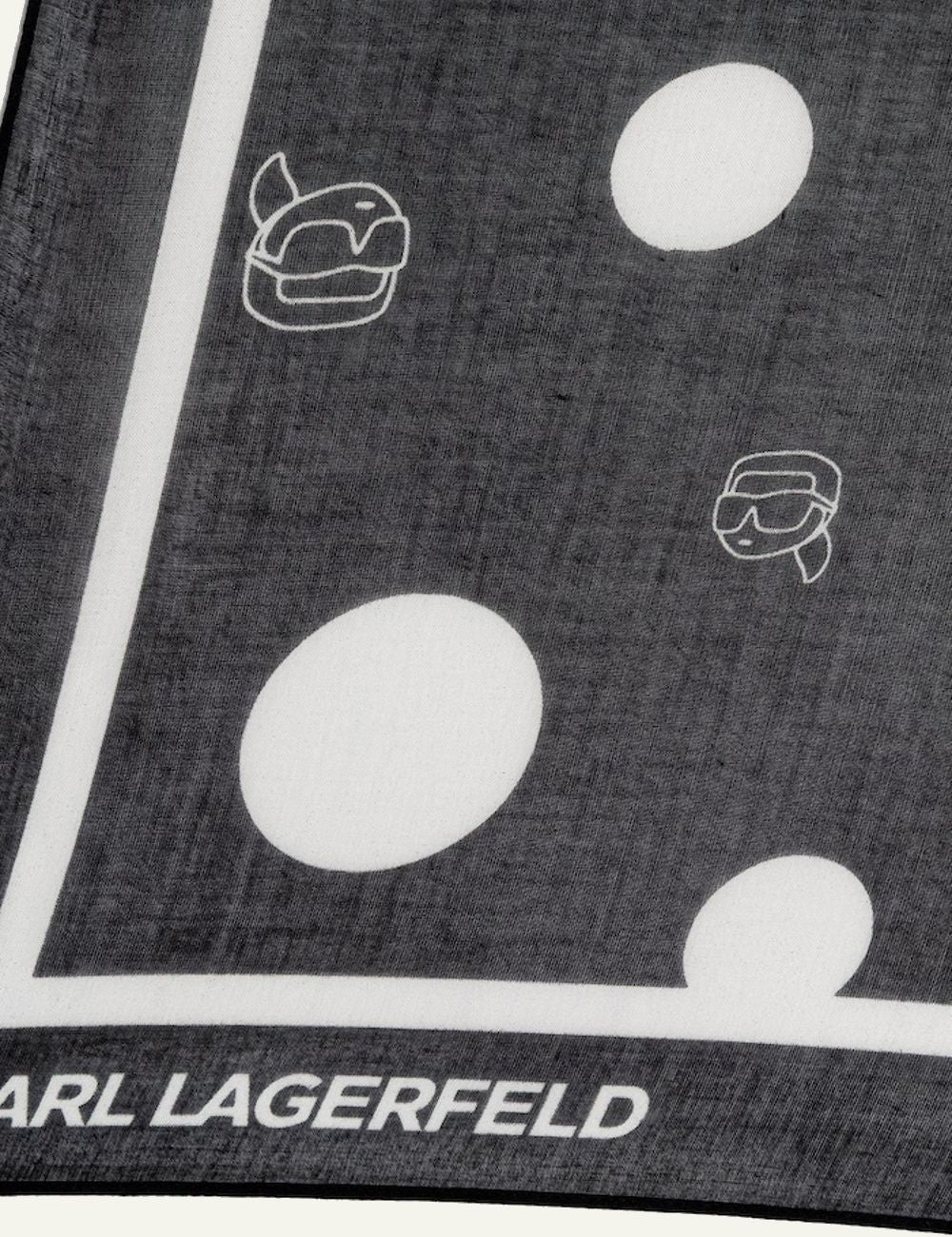 Karl Lagerfeld black women's polka dot square scarf logo