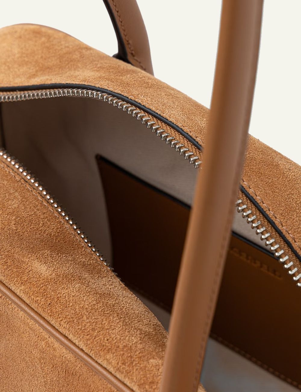 Karl Lagerfeld brown suede shoulder bag with front logo patch top