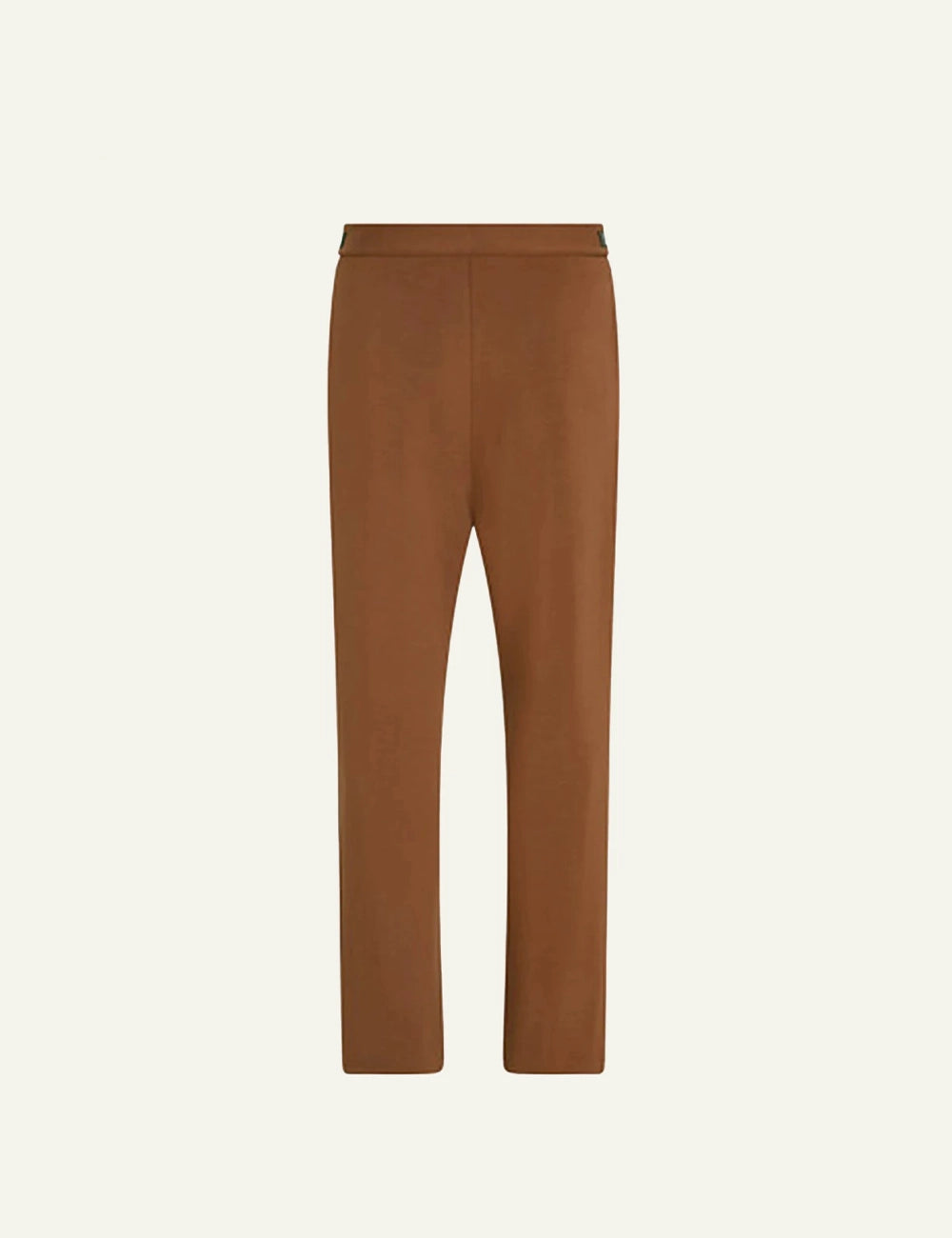 Karl Lagerfeld pants brown straight fit buckle waist back flat view