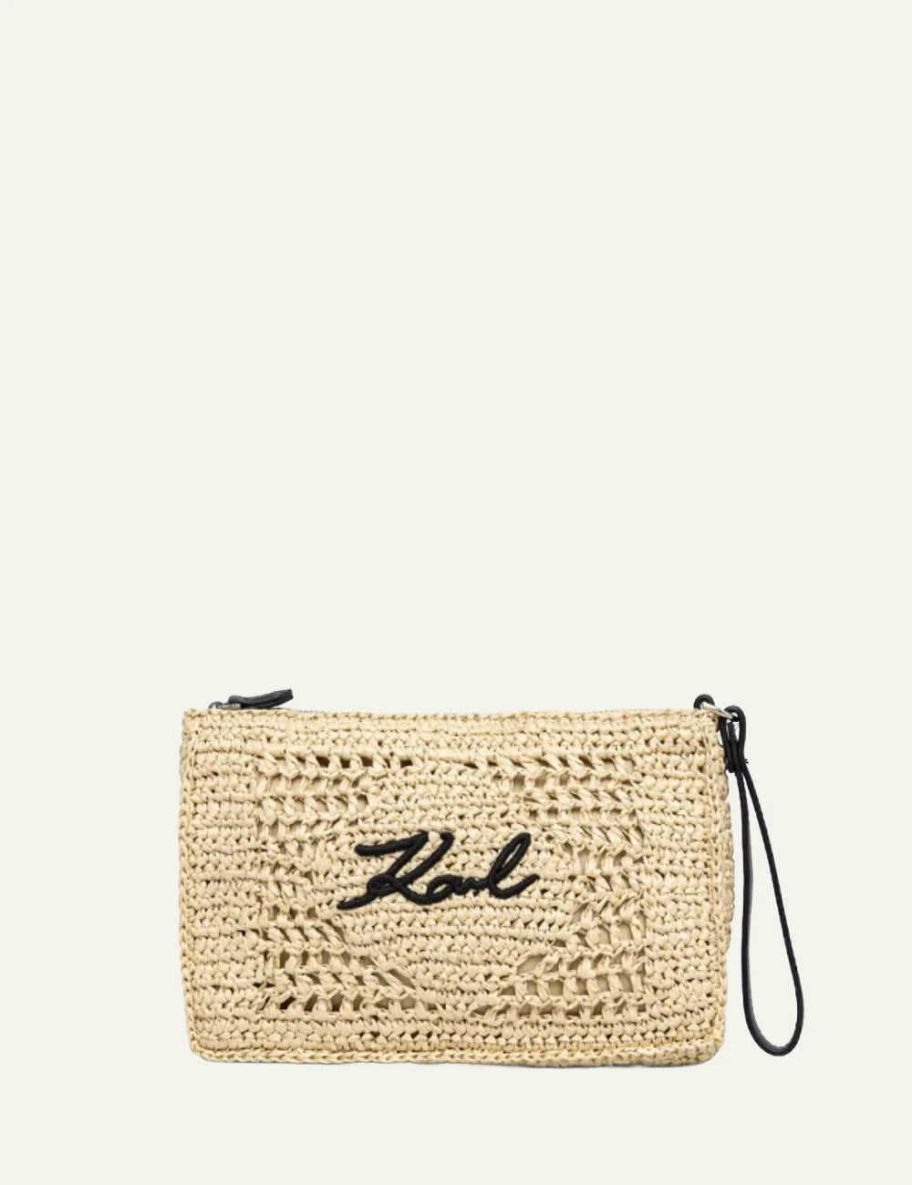 KARL LAGERFELD K/SIGNATURE CROCHET POUCH NATURAL