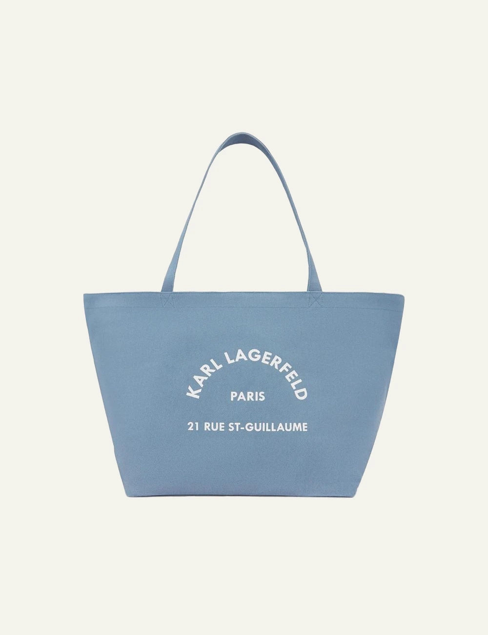 Karl Lagerfeld Rue St Guillaume canvas shopper blue bloom logo front view