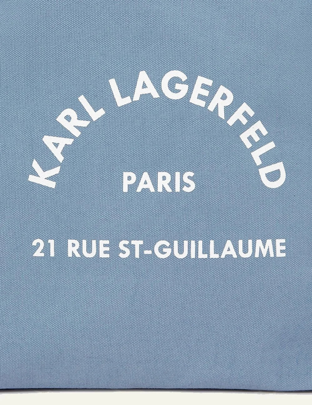 Karl Lagerfeld Rue St Guillaume canvas shopper blue bloom logo front detail view