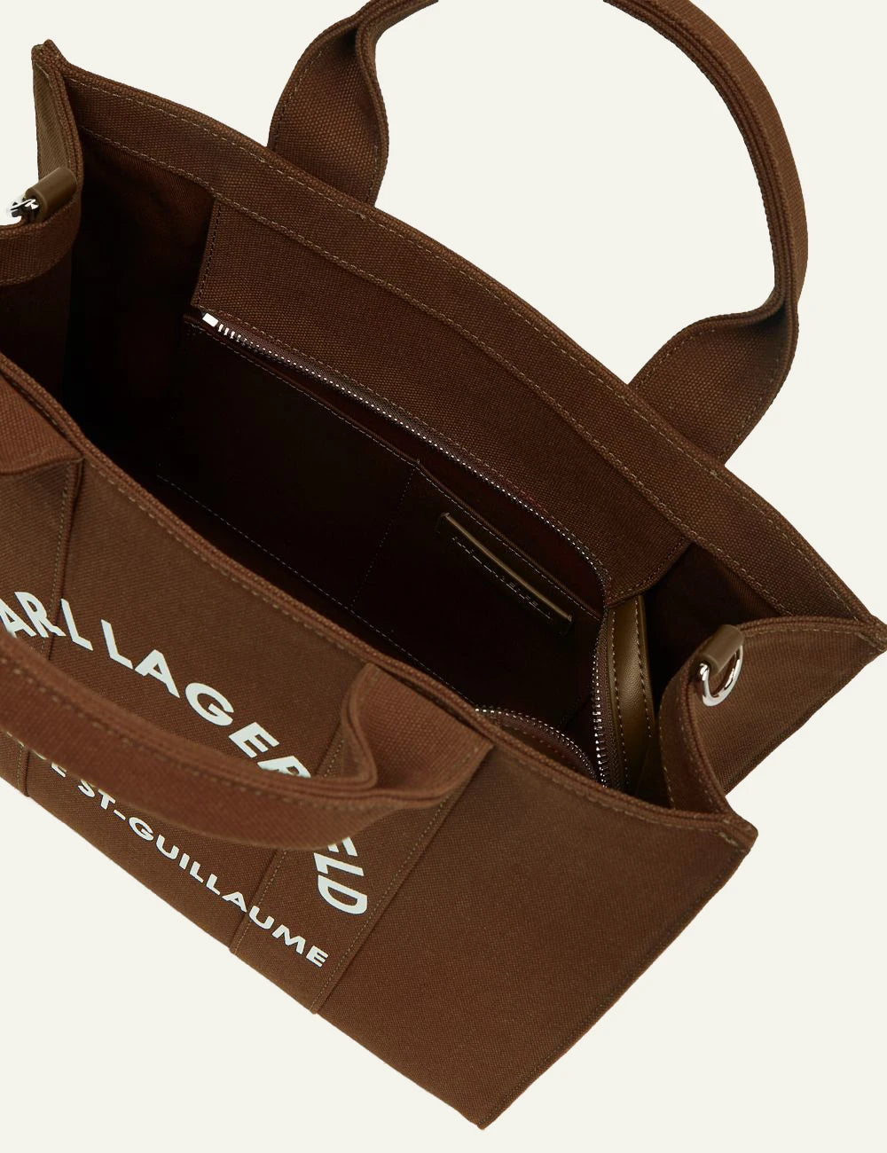 Karl Lagerfeld Rue St Guillaume Tote Brown Interior View