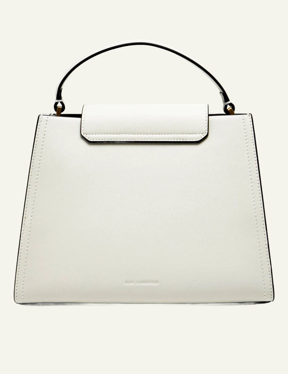 Karl Lagerfeld small leather top handle bag white back view