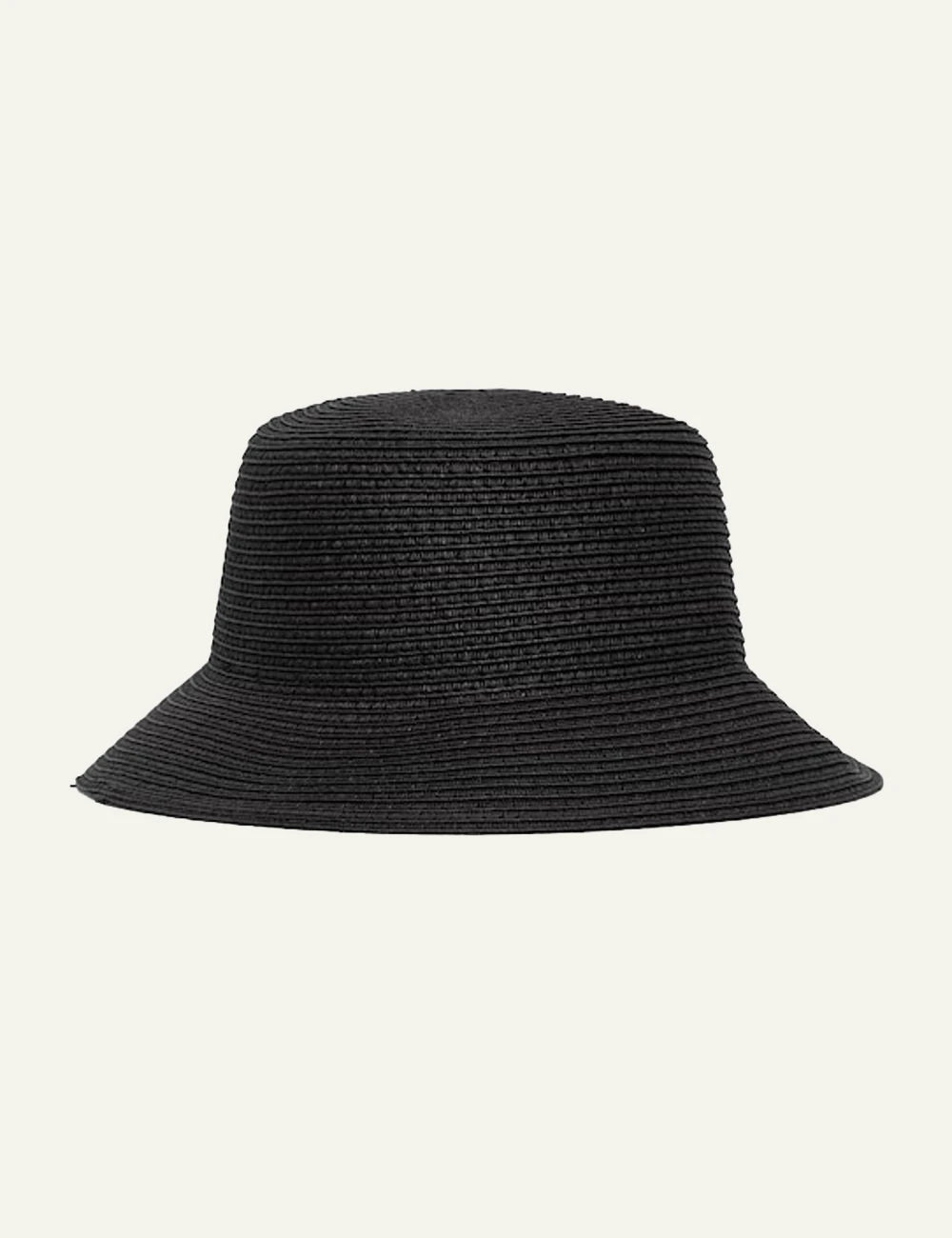 Karl Lagerfeld straw bucket hat black Karl logo back view